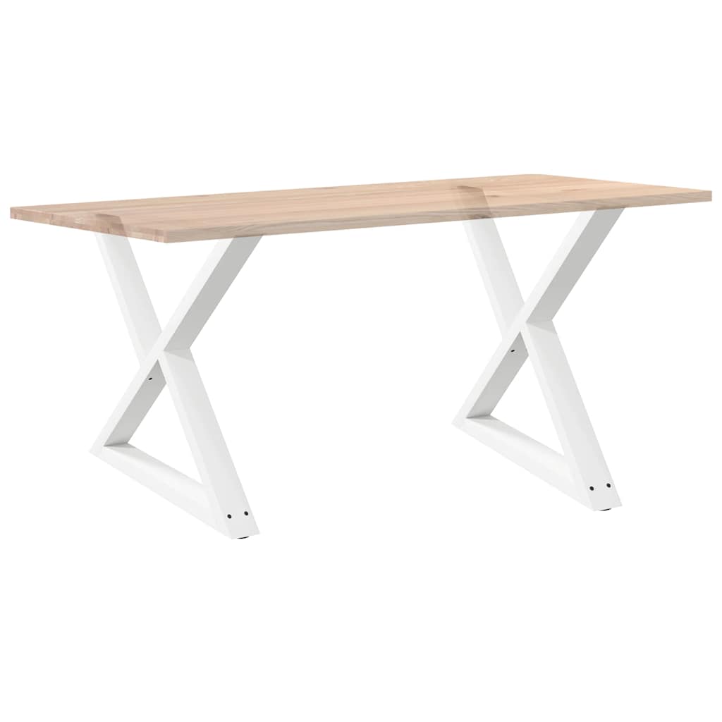 White Steel Dining Table Legs, 2 pcs, Adjustable Height 90 cm