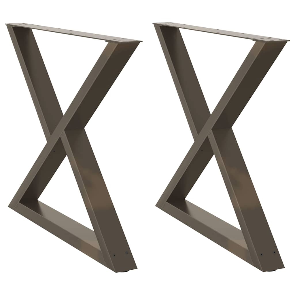 Natural Steel Dining Table Legs 2pcs Adjustable Height 90x72-73.3 cm