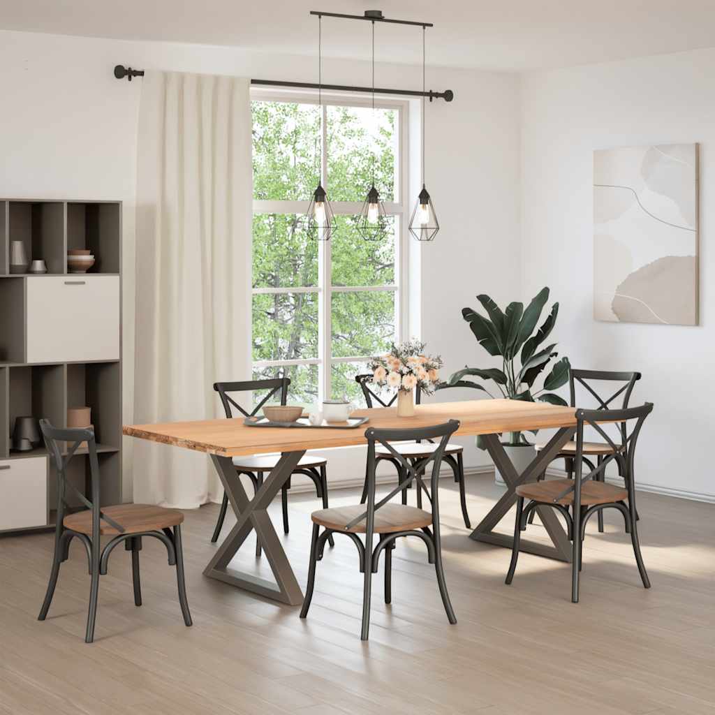 Natural Steel Dining Table Legs 2pcs Adjustable Height 90x72-73.3 cm