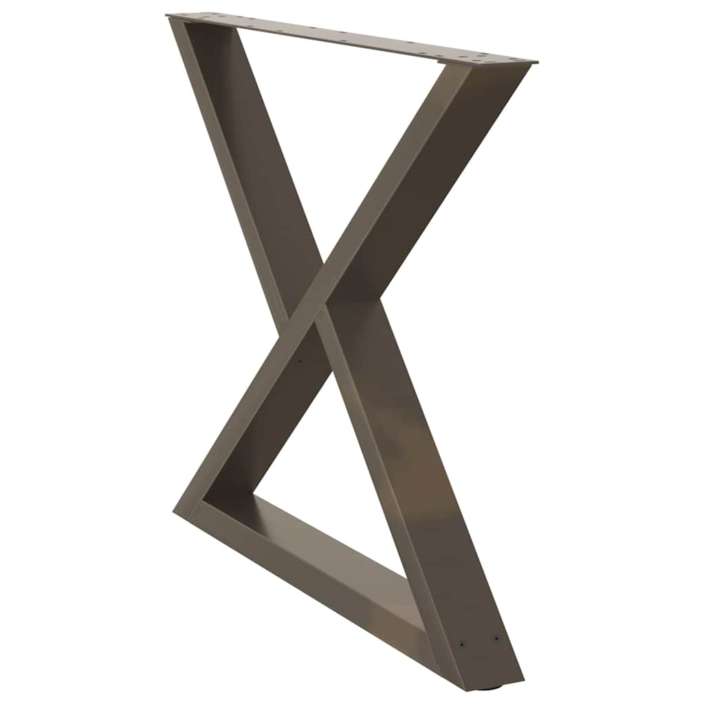 Natural Steel Dining Table Legs 2pcs Adjustable Height 90x72-73.3 cm