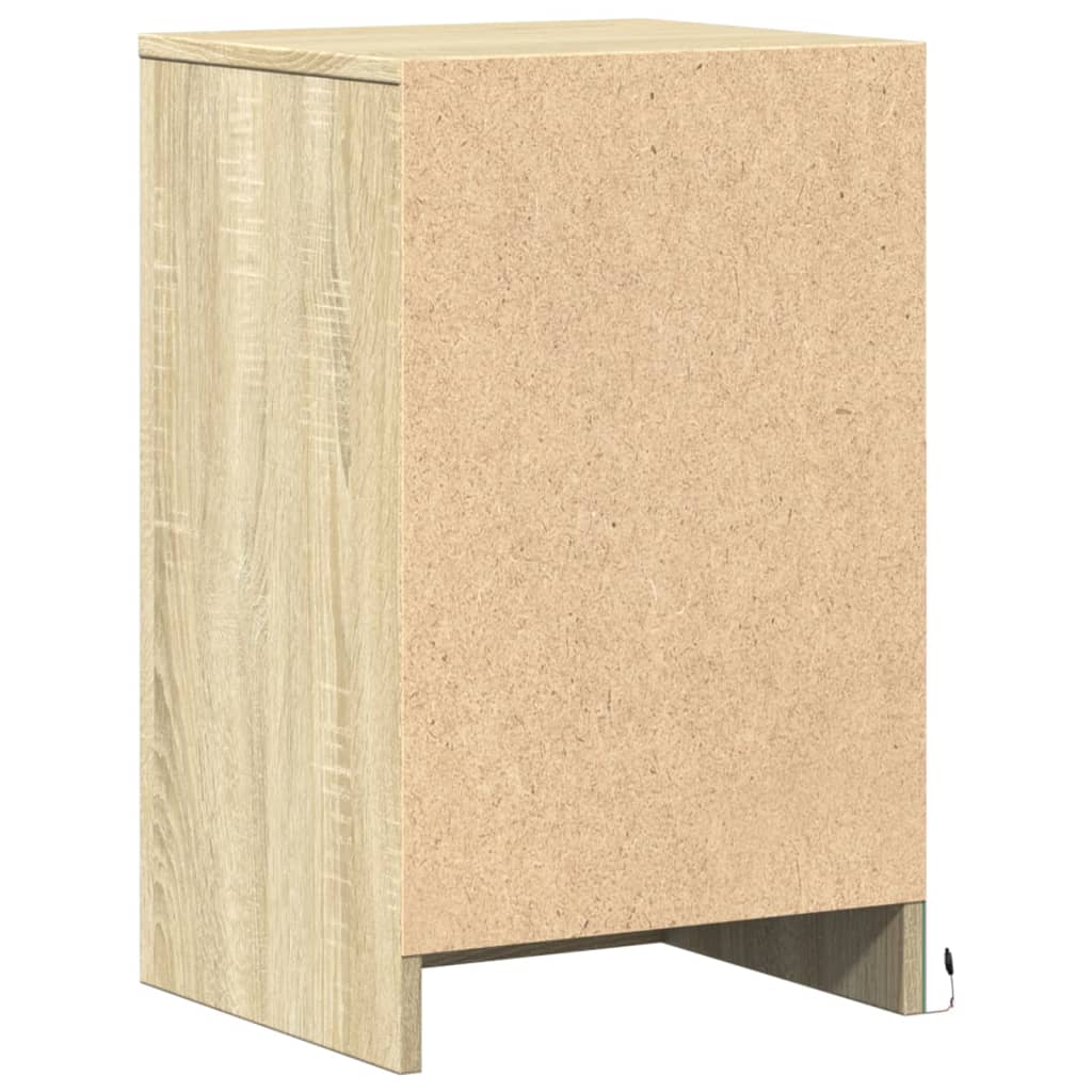 Sonoma Oak LED Bedside Cabinets 2 pcs - Engineered Wood