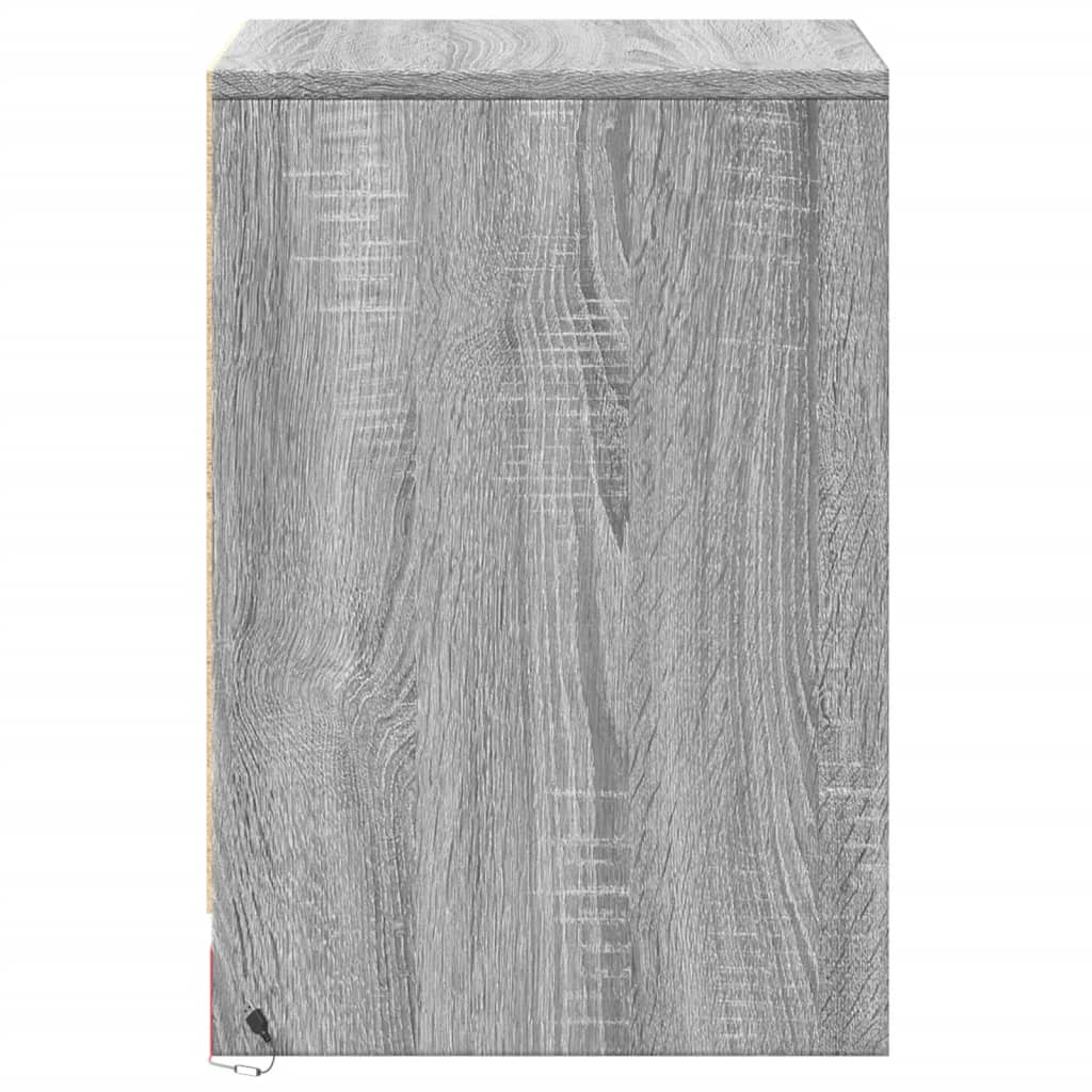 Grey Sonoma LED Bedside Cabinets - Set of 2, Engineered Wood