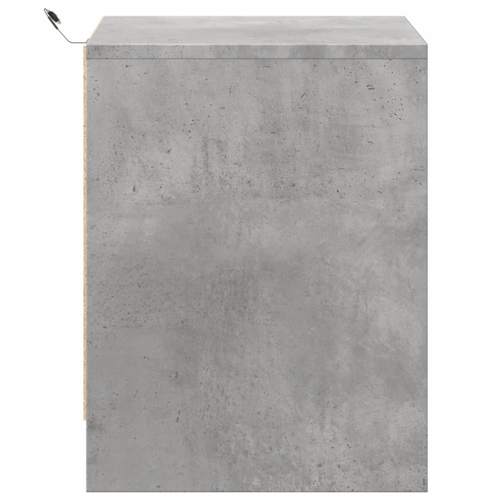 Bedside Cabinets with LED Lights 2 pcs Concrete Grey Engineered Wood