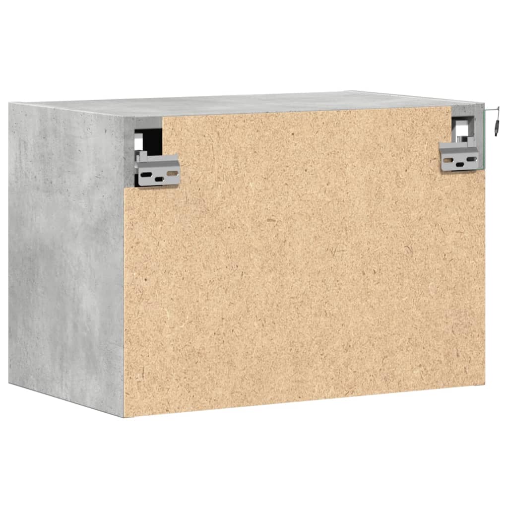 LED Wall-Mounted Bedside Cabinet in Concrete Oak Finish