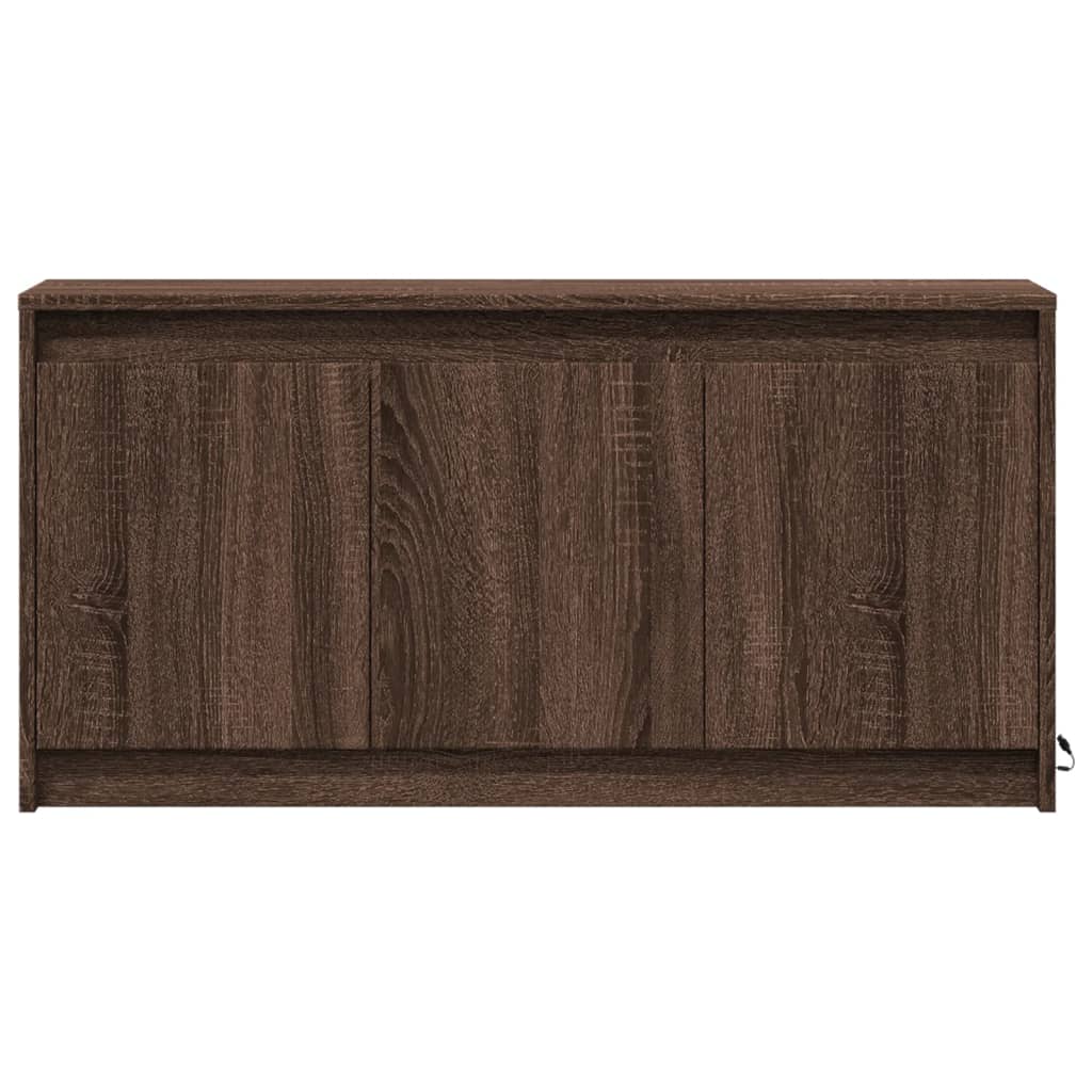 TV Cabinet with LED Brown Oak 100x34x50 cm Engineered Wood