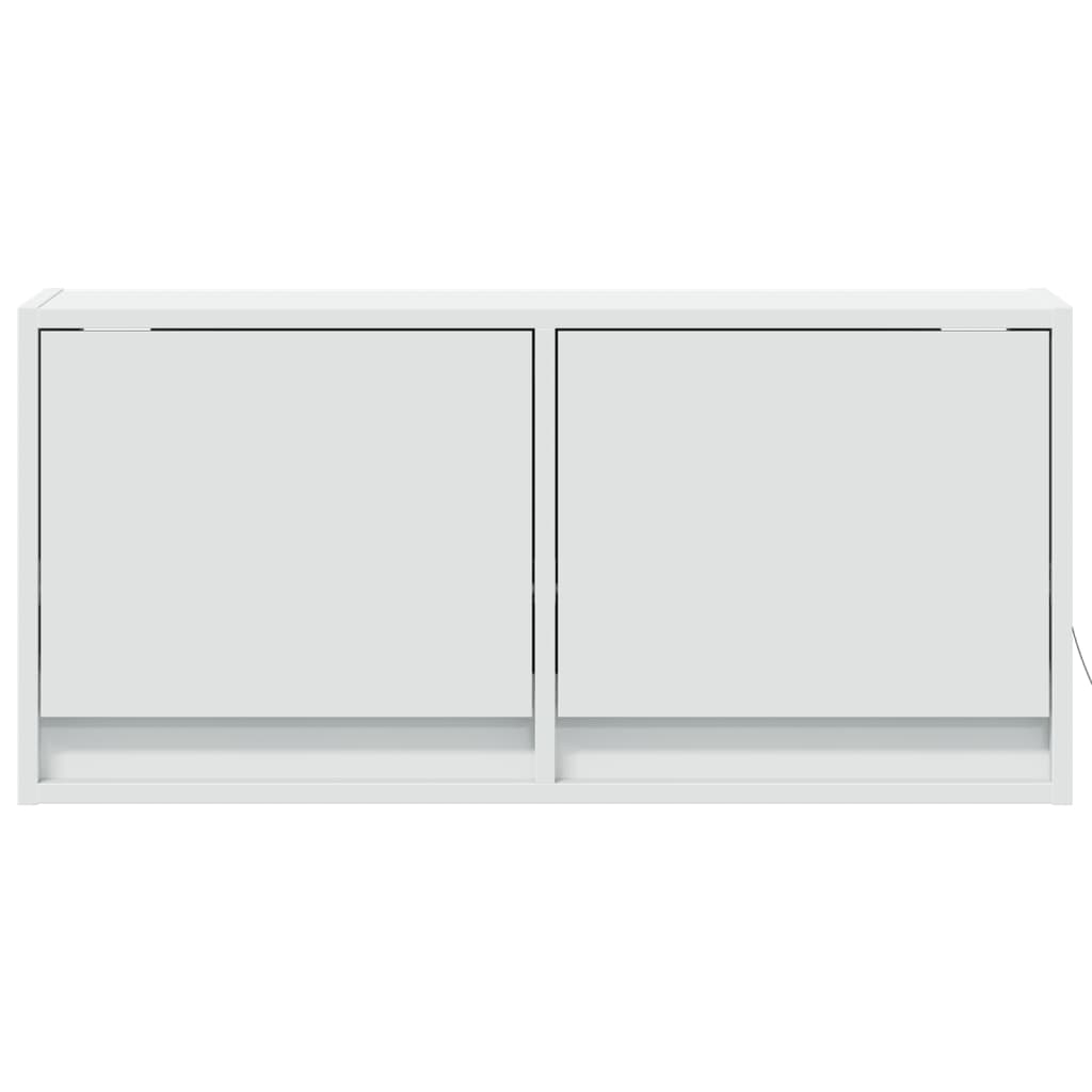 TV Wall Cabinet with LED Lights White 80x31x35 cm