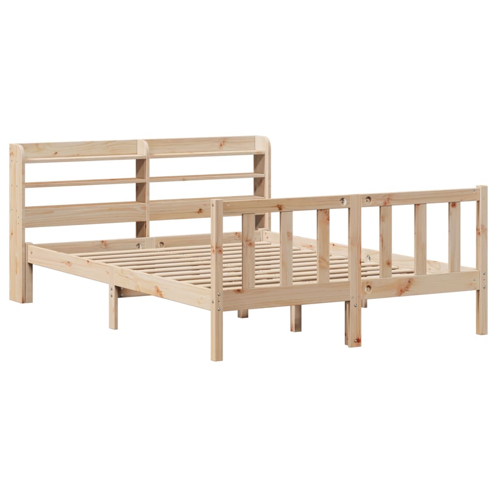Bed Frame without Mattress 140x200 cm Solid Wood Pine