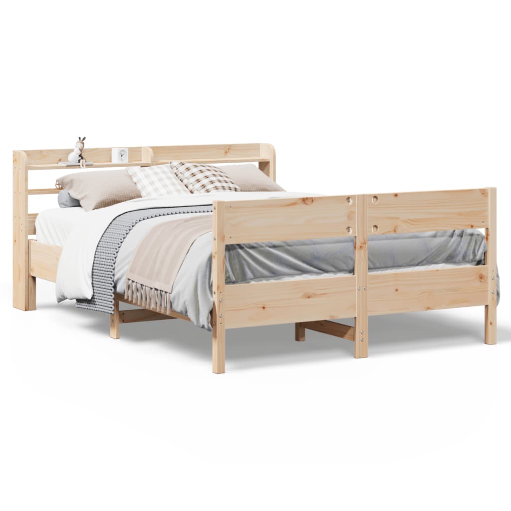 Bed Frame without Mattress 150x200 cm King Size Solid Wood Pine