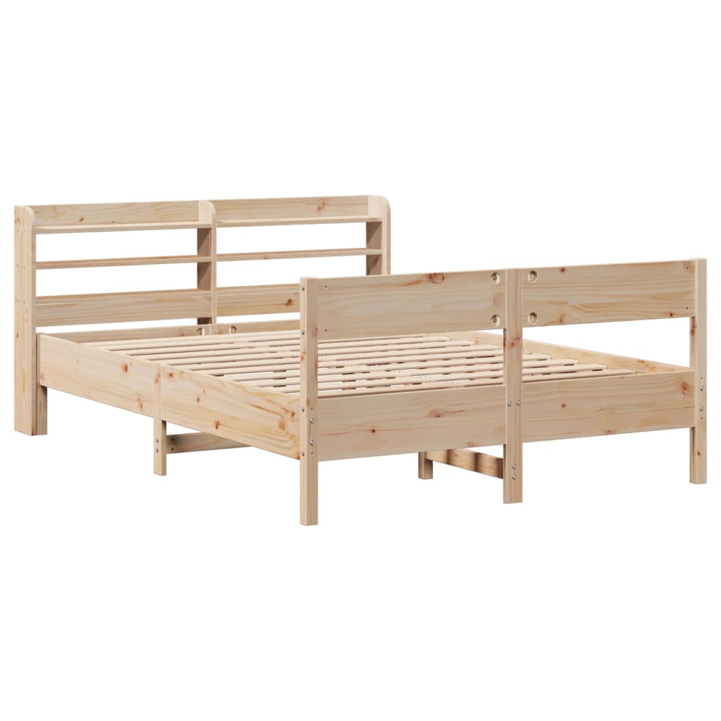 Bed Frame without Mattress 150x200 cm King Size Solid Wood Pine