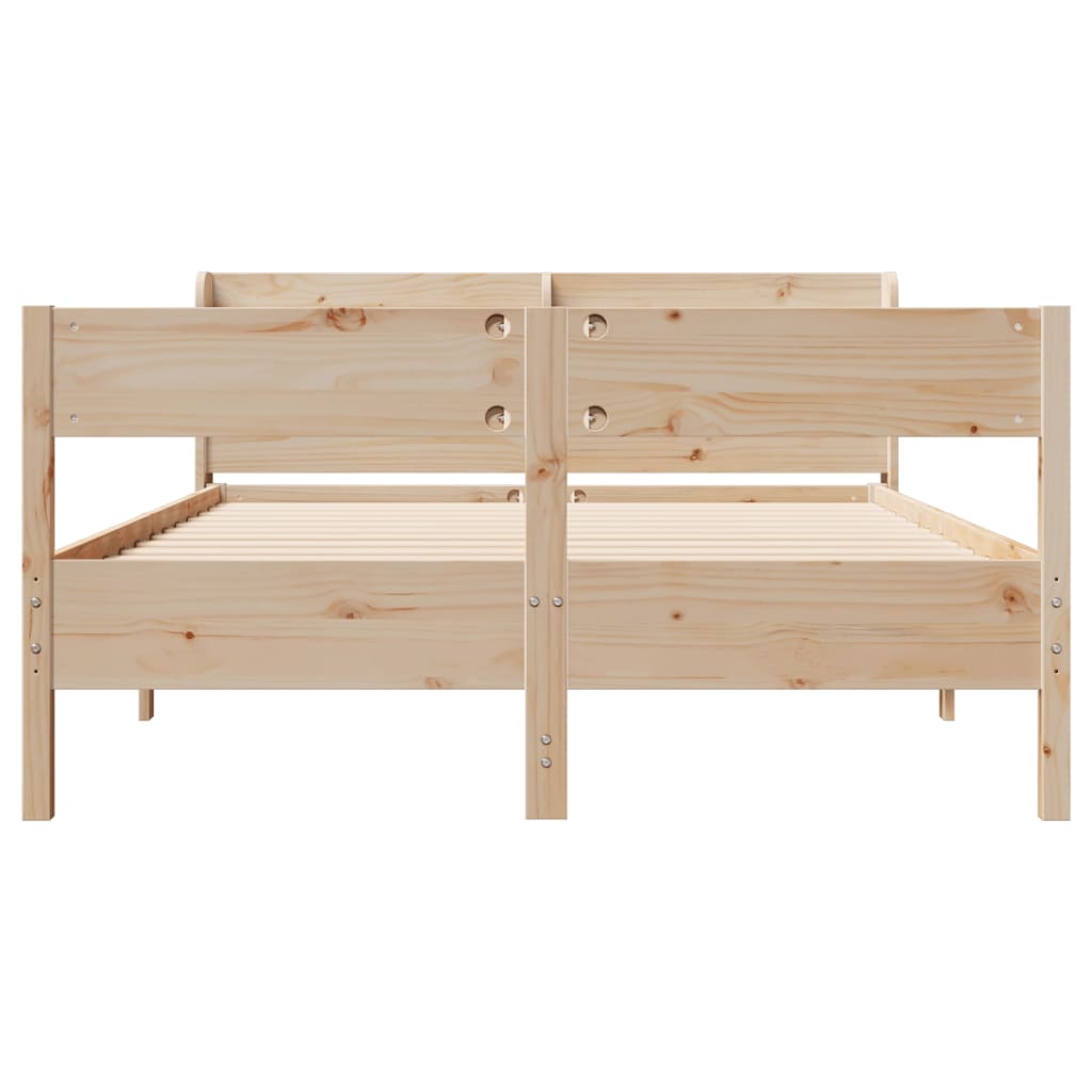 Bed Frame without Mattress 150x200 cm King Size Solid Wood Pine