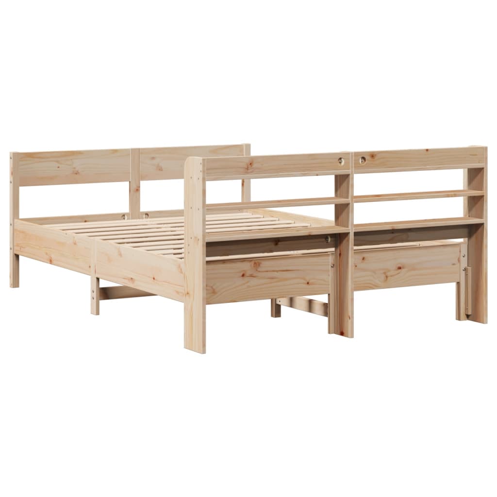 Bed Frame without Mattress 150x200 cm King Size Solid Wood Pine