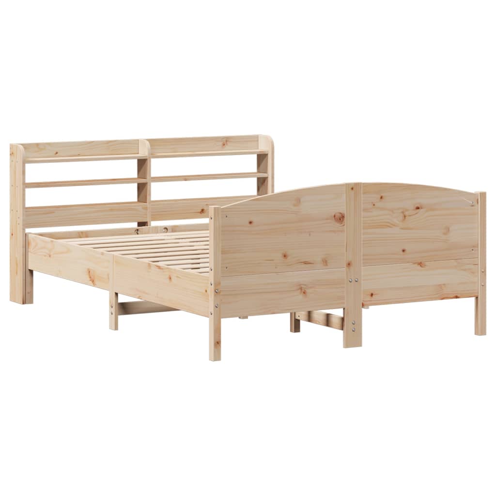 Bed Frame without Mattress 135x190 cm Double Solid Wood Pine