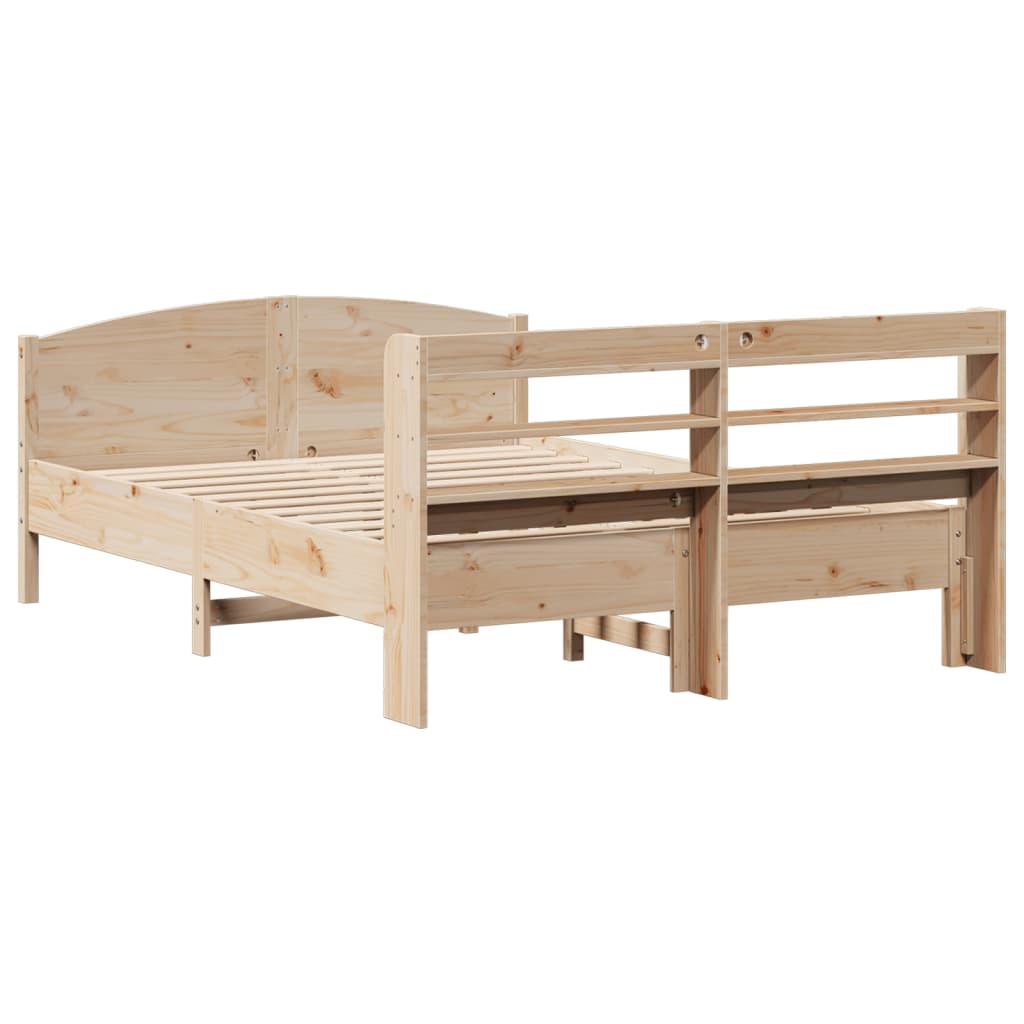 Bed Frame without Mattress 135x190 cm Double Solid Wood Pine