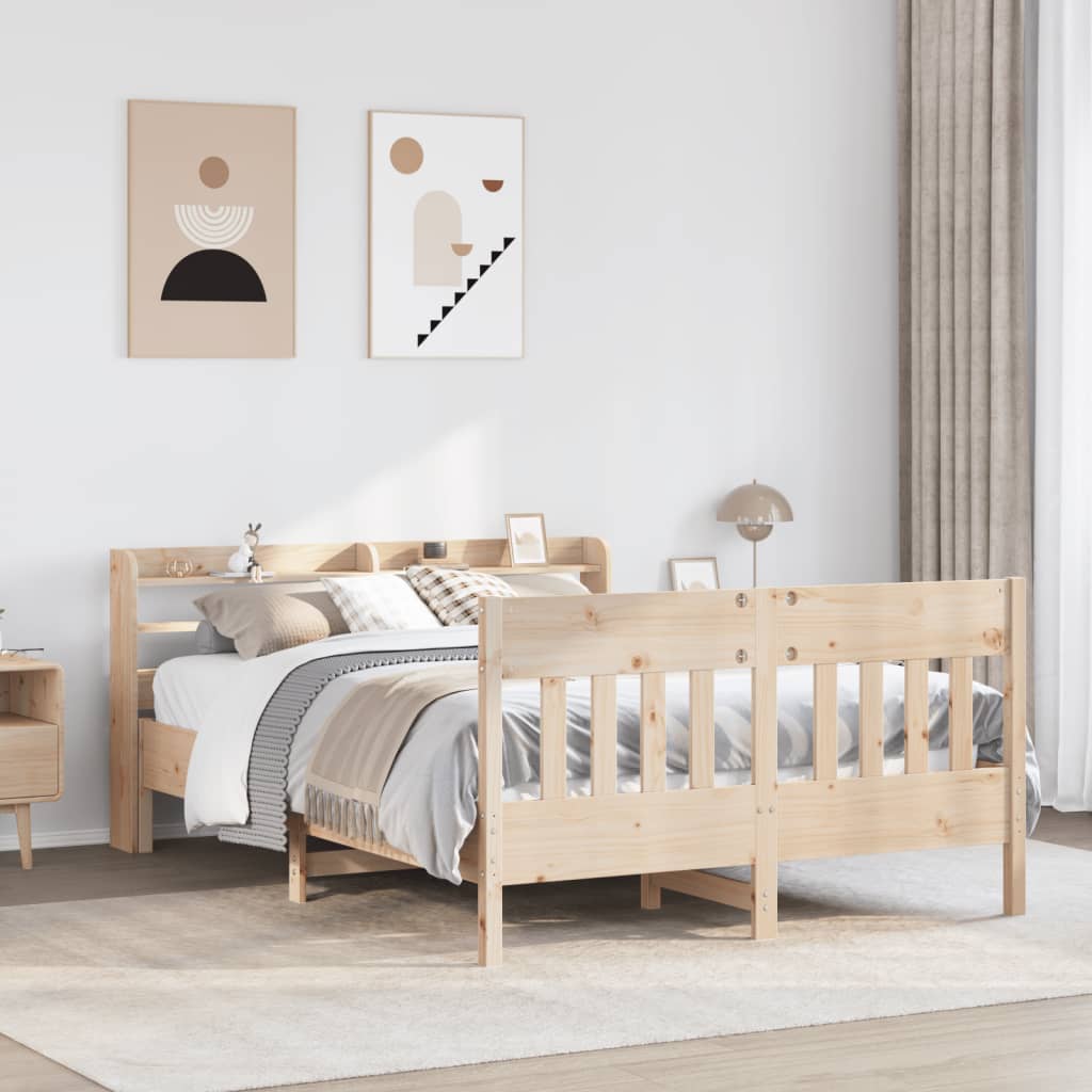 Bed Frame without Mattress 140x200 cm Solid Wood Pine