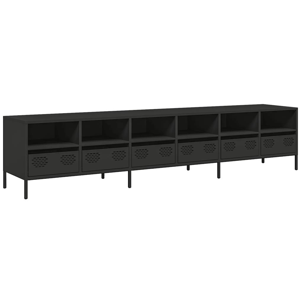 TV Cabinet Black 202x39x43.5 cm Cold-rolled Steel