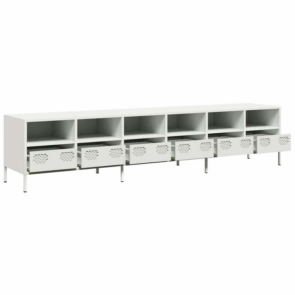 TV Cabinet White 202x39x43.5 cm Cold-rolled Steel