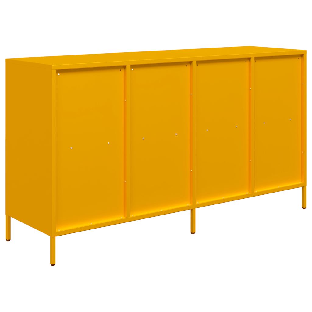 Mustard Yellow Steel Sideboard 135x39x73.5 cm - Stylish Storage Solution