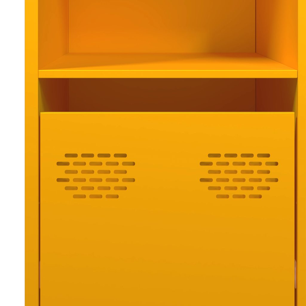 Mustard Yellow Steel Sideboard 135x39x73.5 cm - Stylish Storage Solution