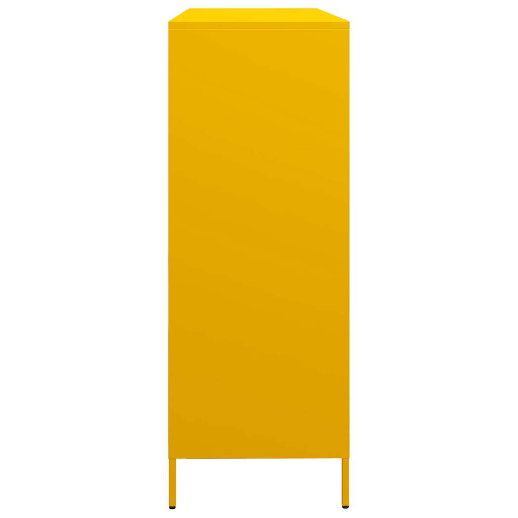 Mustard Yellow Steel Sideboard 135x39x103.5 cm - Modern & Stylish