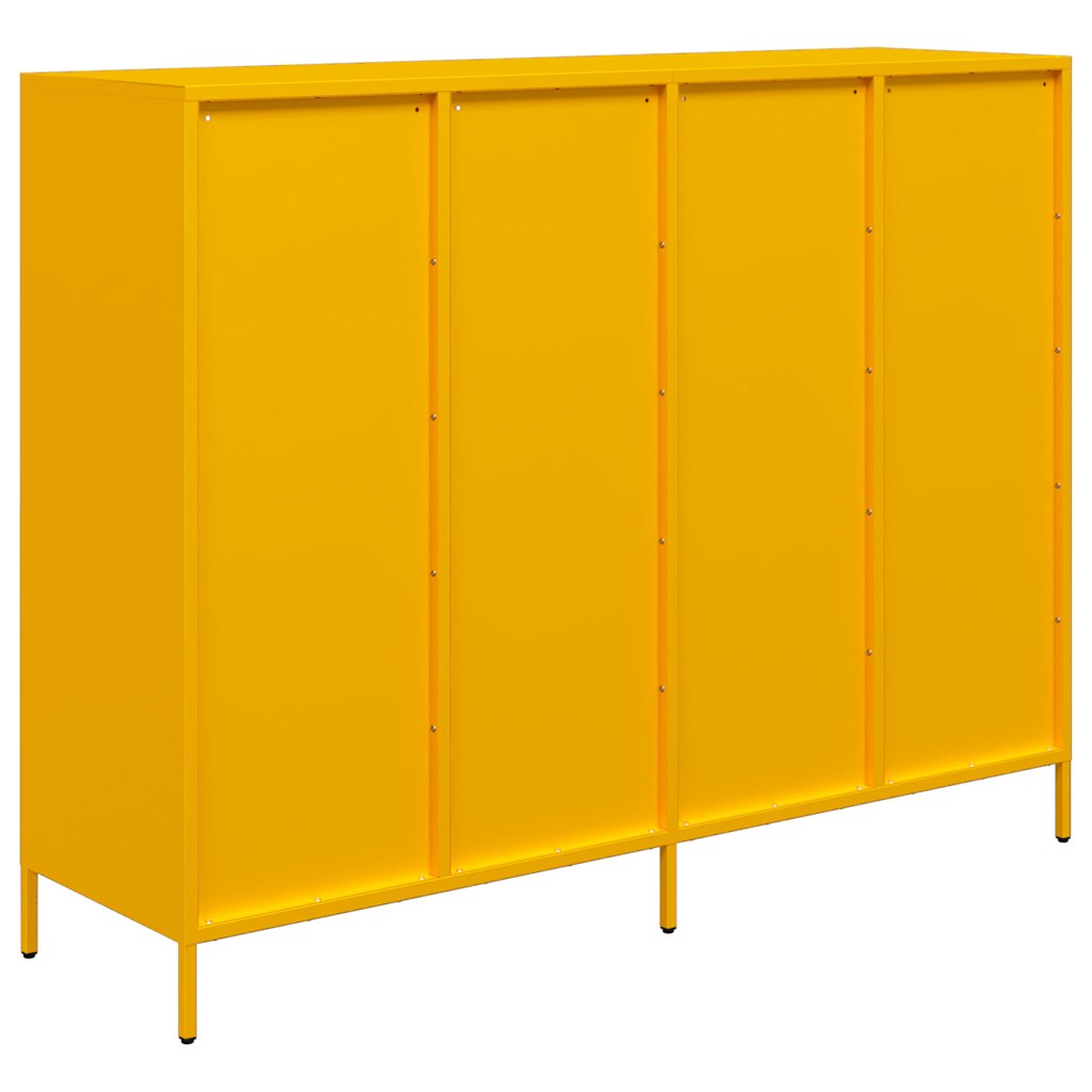 Mustard Yellow Steel Sideboard 135x39x103.5 cm - Modern & Stylish