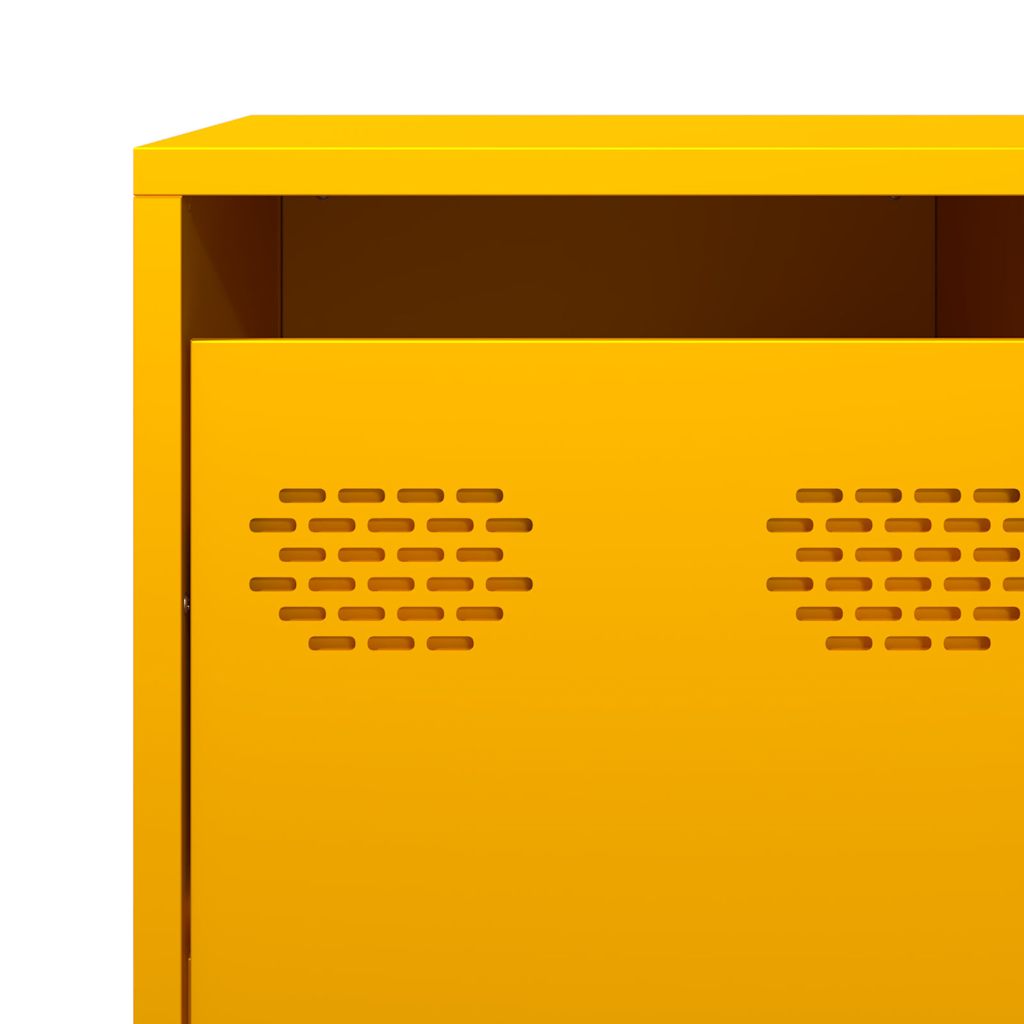 Mustard Yellow Steel Sideboard 135x39x103.5 cm - Modern & Stylish