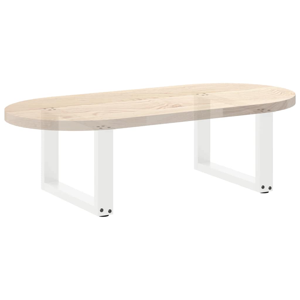 White Steel U-Shaped Coffee Table Legs, 2pcs, Adjustable 50x(30-31)cm
