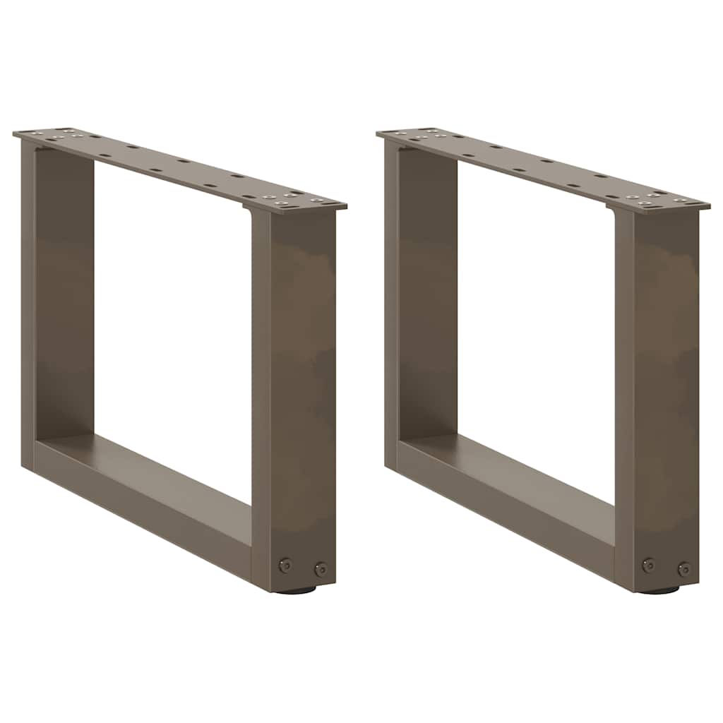 Natural Steel U-Shaped Coffee Table Legs 2 Pcs, 50x(30-31) cm