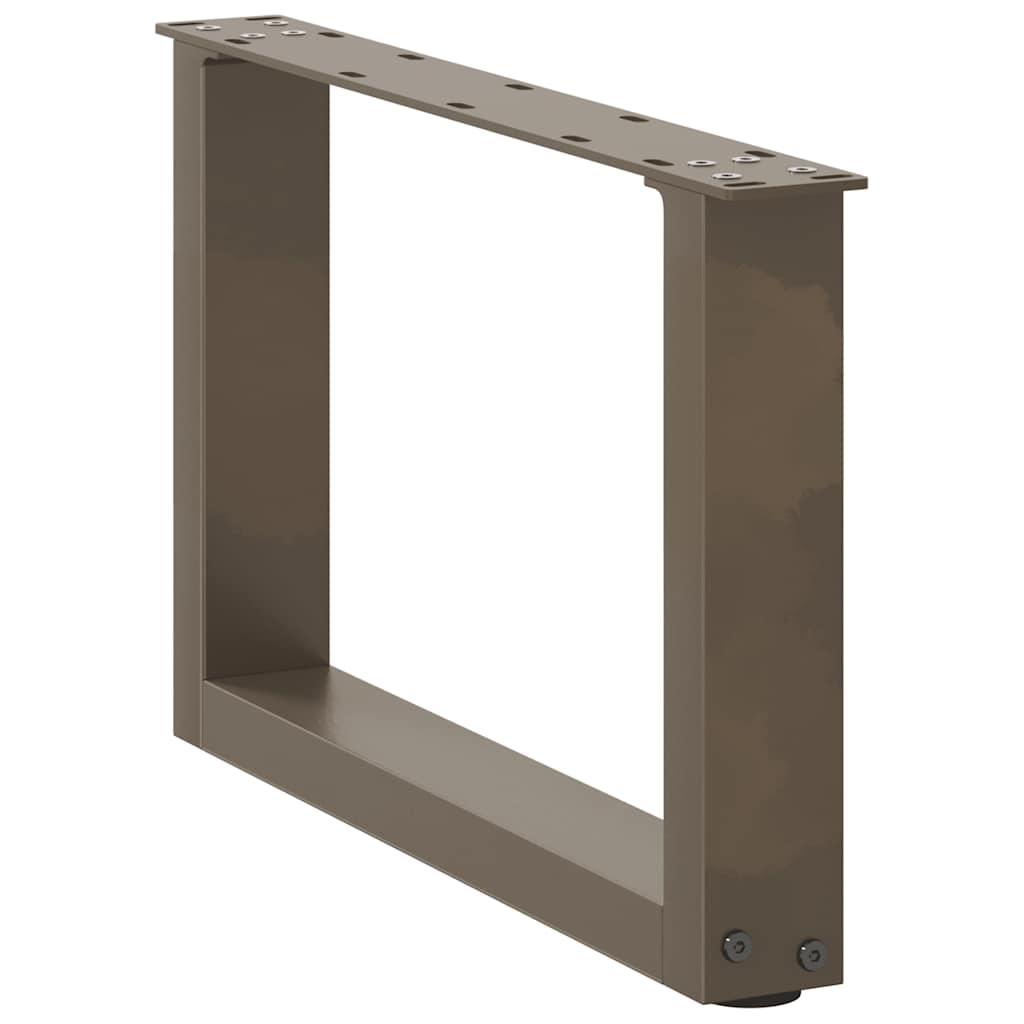 Natural Steel U-Shaped Coffee Table Legs 2 Pcs, 50x(30-31) cm