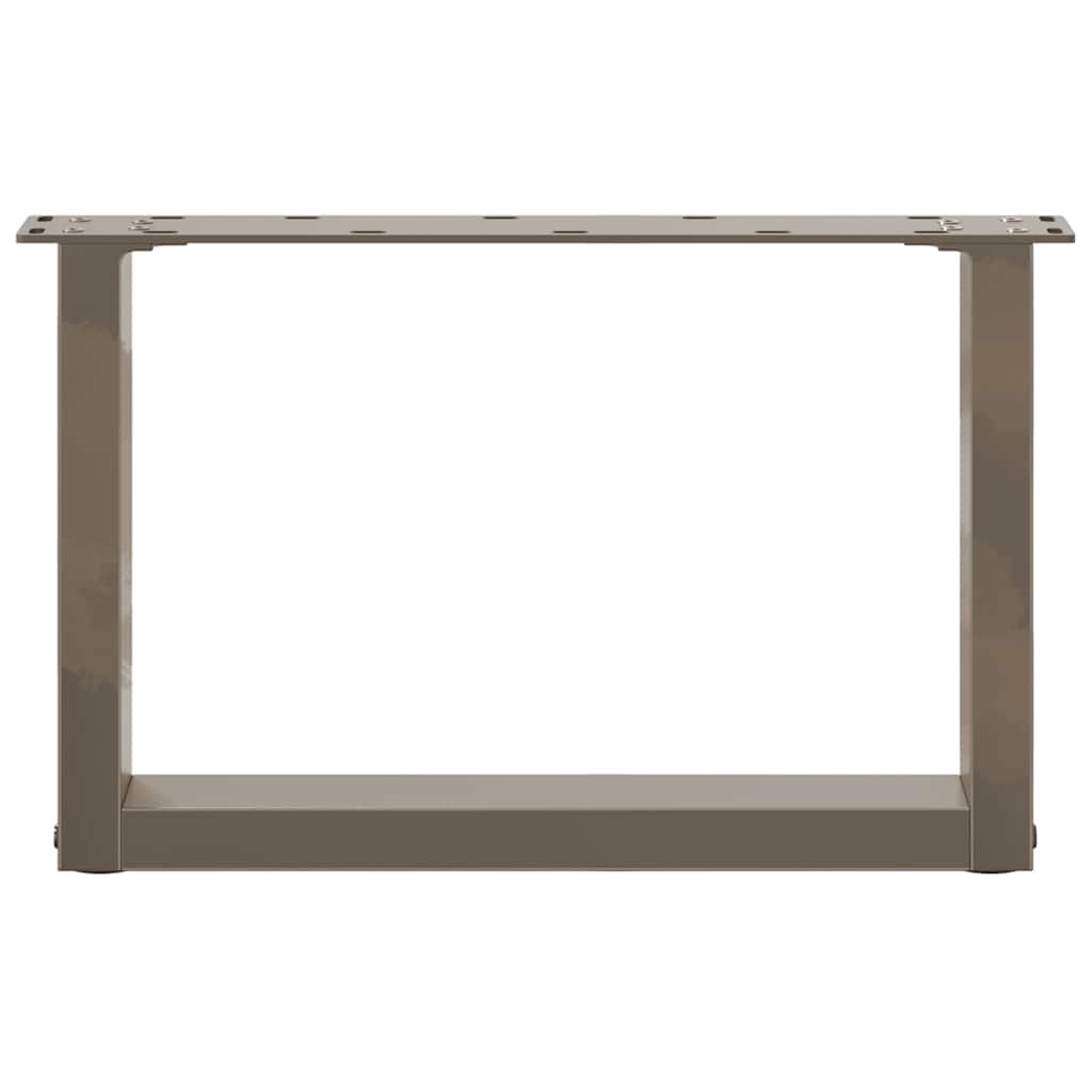 Natural Steel U-Shaped Coffee Table Legs 2 Pcs, 50x(30-31) cm