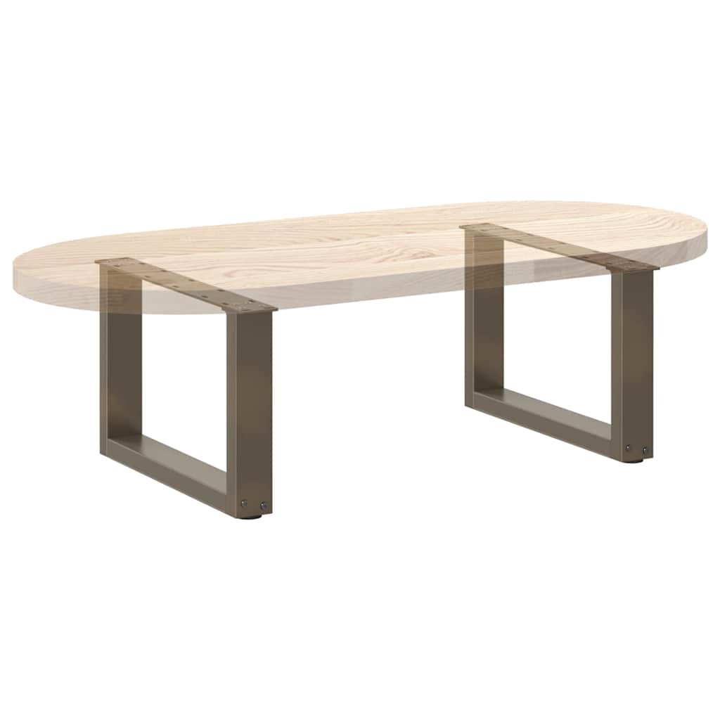 Natural Steel U-Shaped Coffee Table Legs 2 Pcs, 50x(30-31) cm