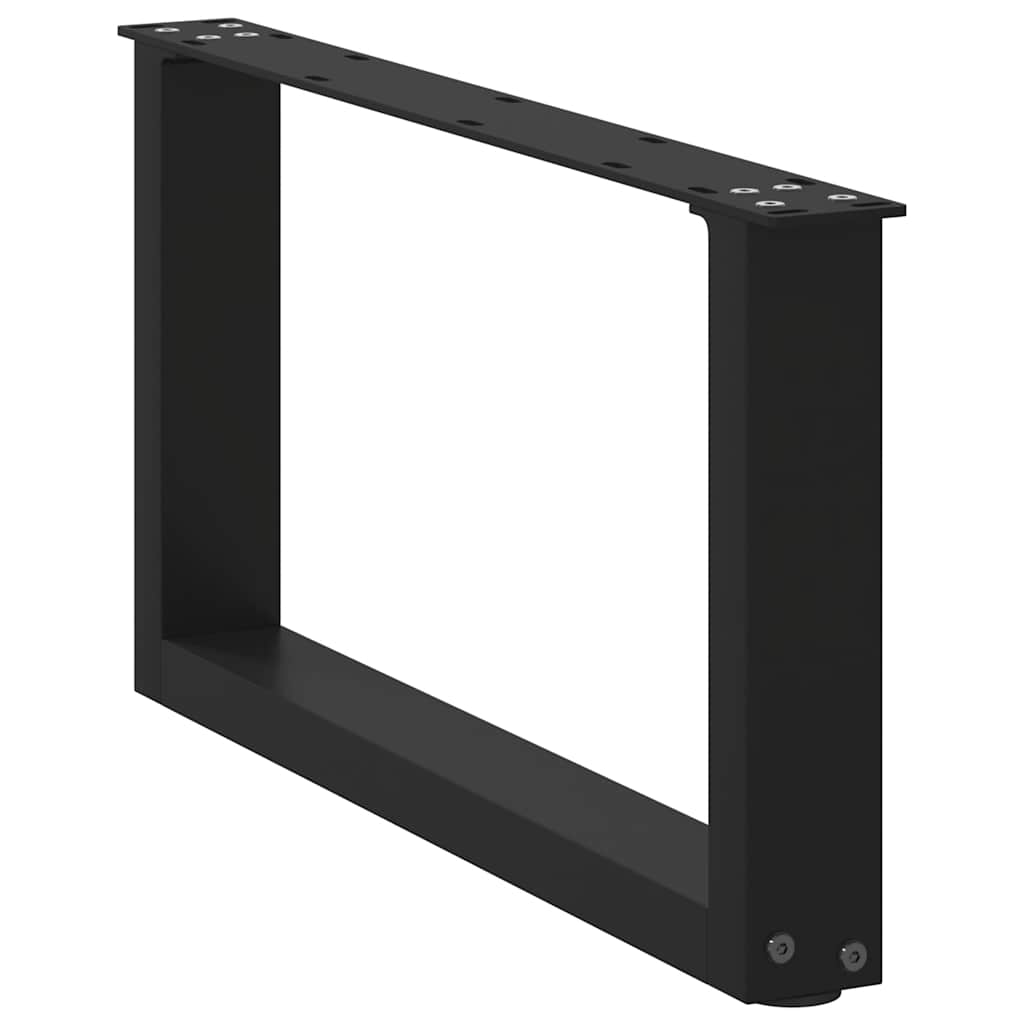 Black Steel U-Shaped Coffee Table Legs, 2 Pcs, 60x30-31cm