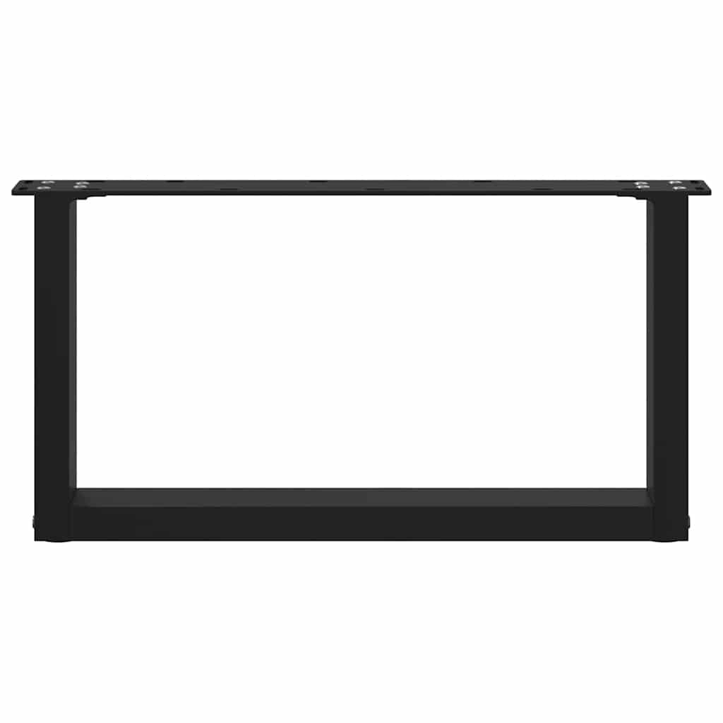 Black Steel U-Shaped Coffee Table Legs, 2 Pcs, 60x30-31cm