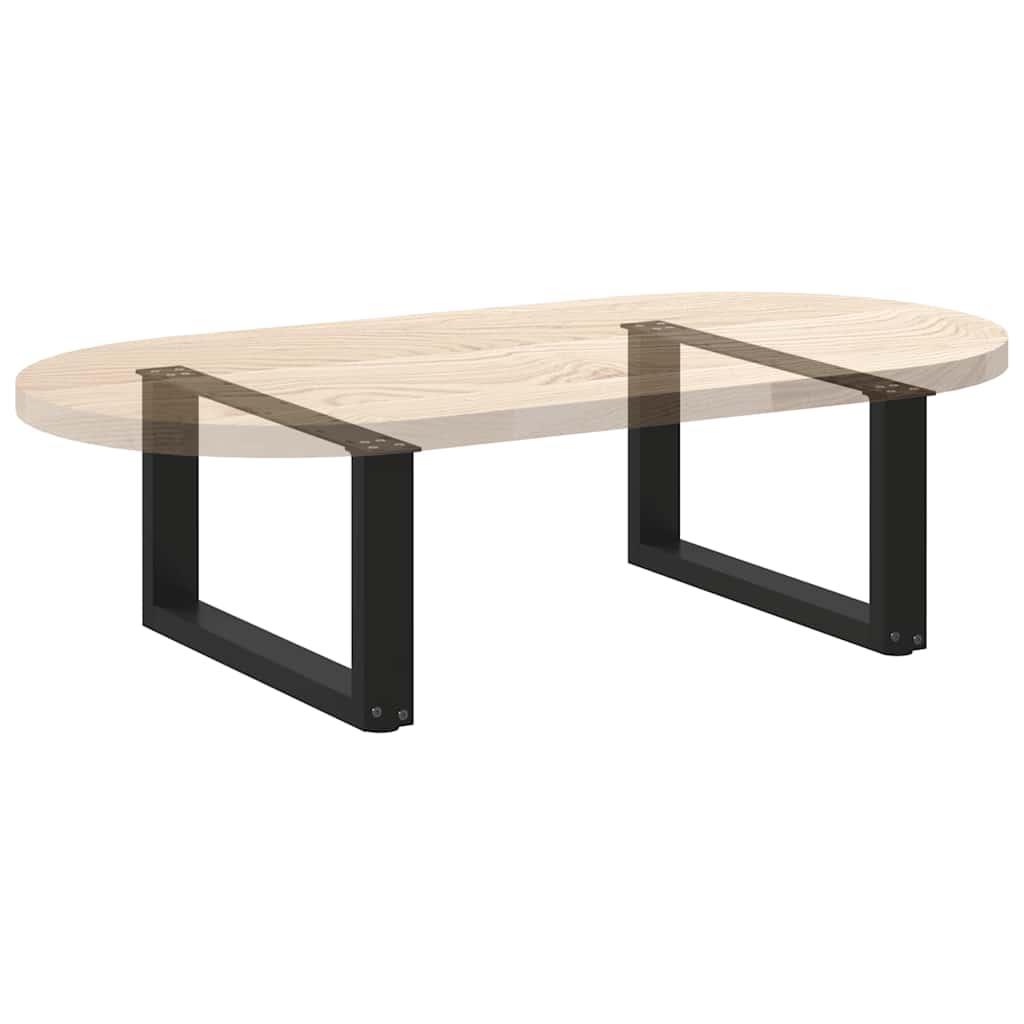 Black Steel U-Shaped Coffee Table Legs, 2 Pcs, 60x30-31cm
