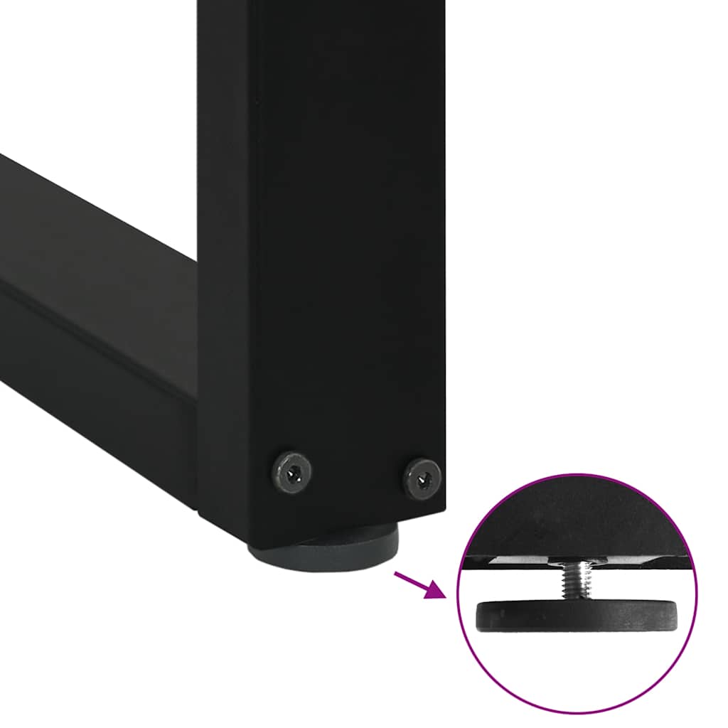 Black Steel U-Shaped Coffee Table Legs, 2 Pcs, 60x30-31cm