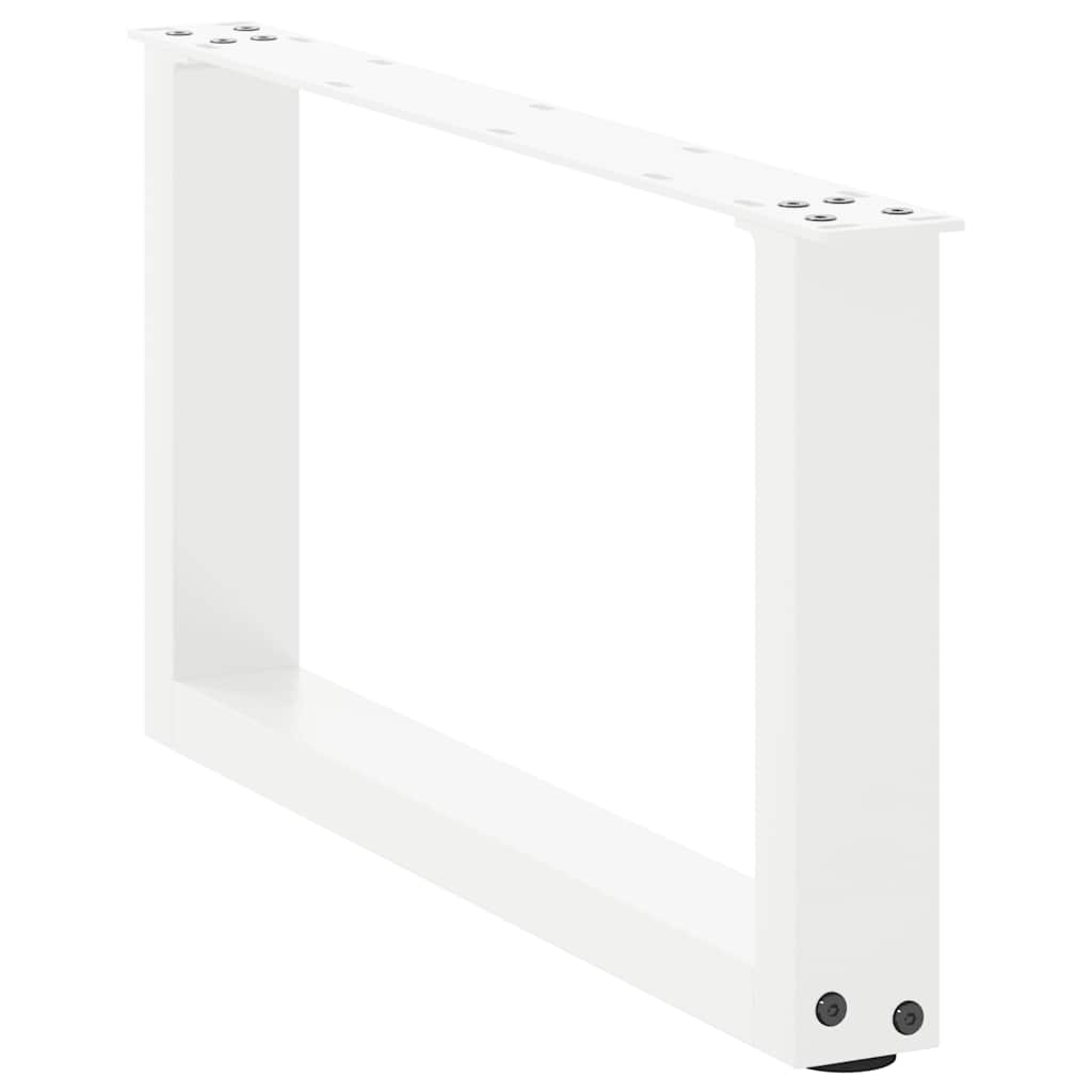 White U-Shaped Steel Coffee Table Legs, 2 pcs, 60x30-31 cm