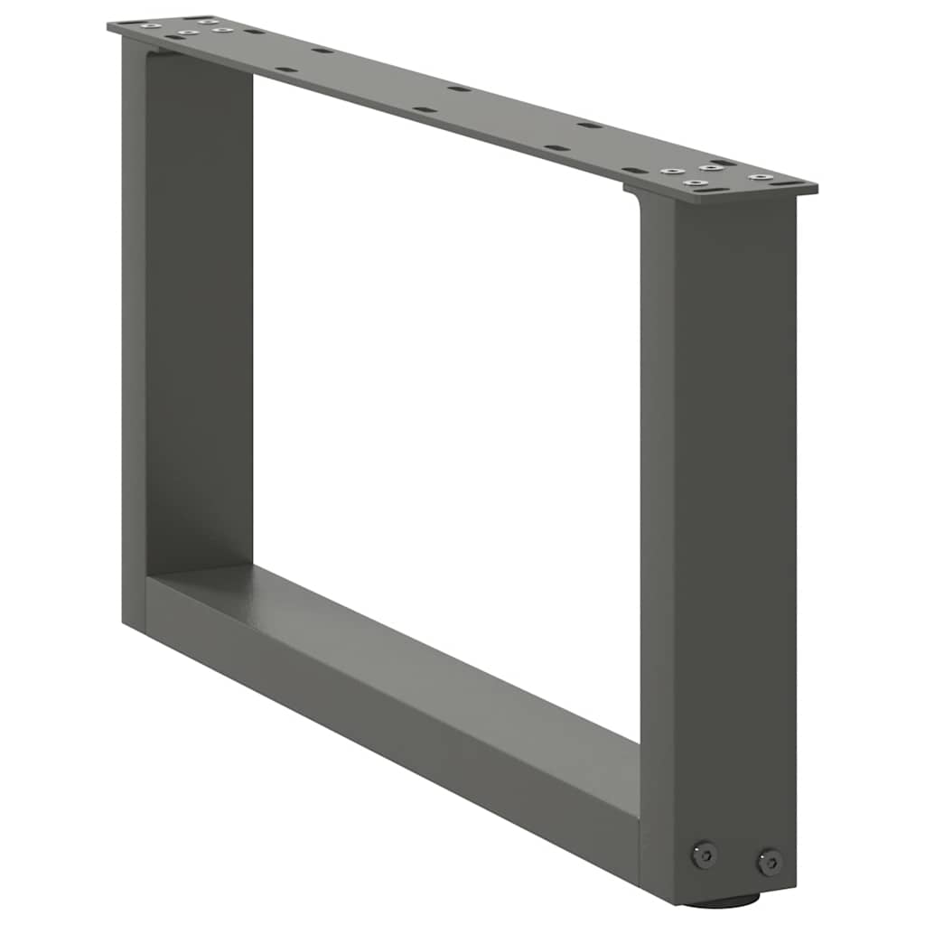 Anthracite U-Shaped Steel Coffee Table Legs 60x30-31cm, 2 Pcs
