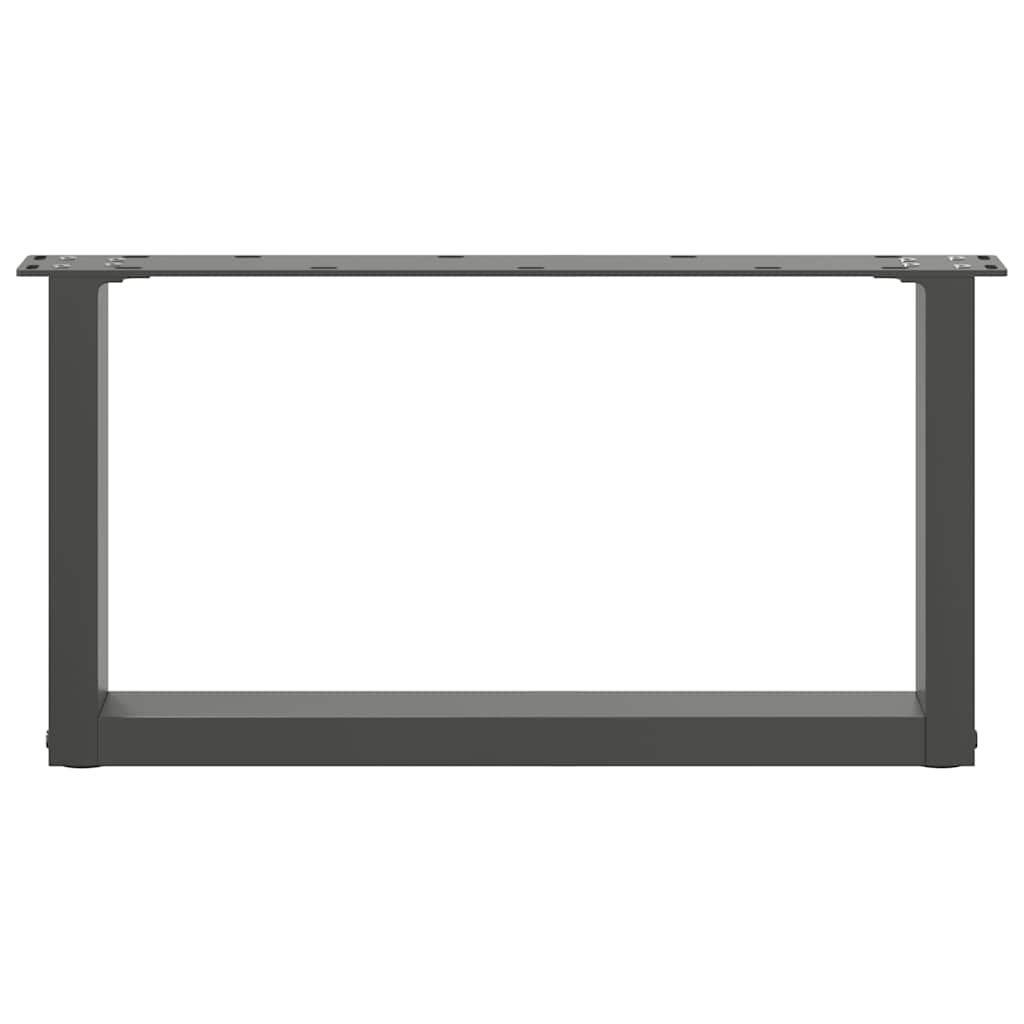 Anthracite U-Shaped Steel Coffee Table Legs 60x30-31cm, 2 Pcs