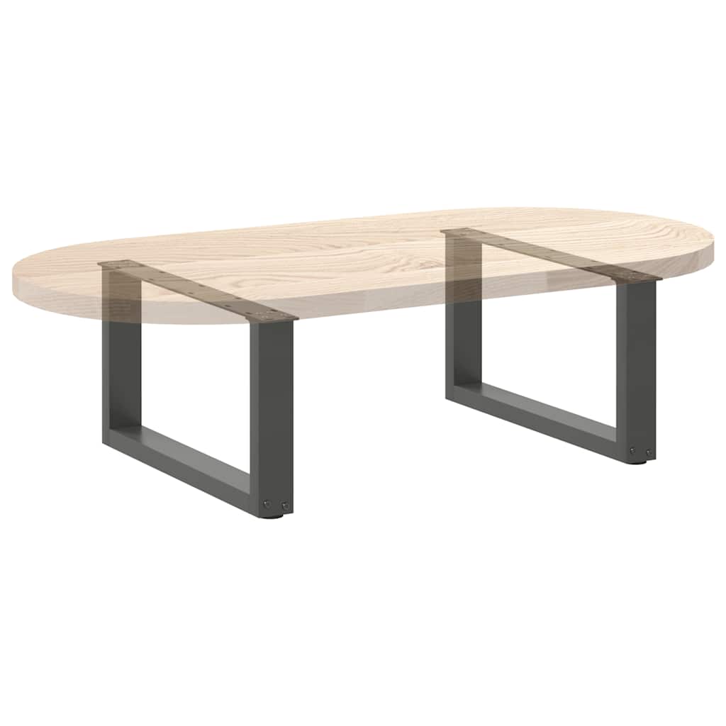 Anthracite U-Shaped Steel Coffee Table Legs 60x30-31cm, 2 Pcs