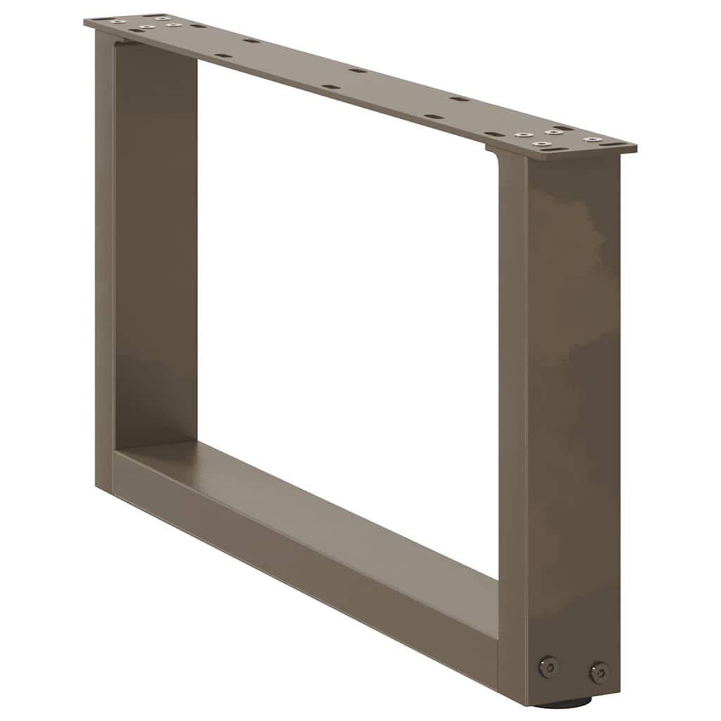 U-Shaped Natural Steel Coffee Table Legs, 2 Pcs, 60x(30-31) cm