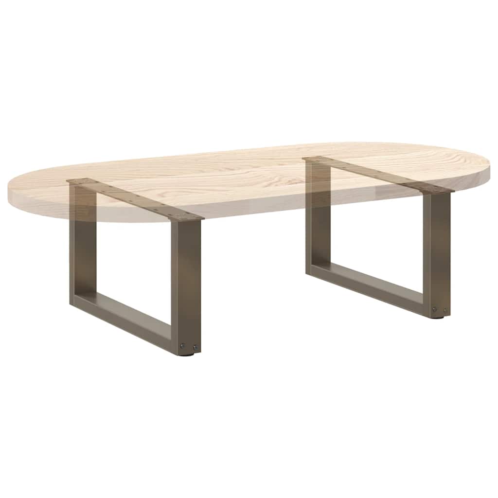U-Shaped Natural Steel Coffee Table Legs, 2 Pcs, 60x(30-31) cm