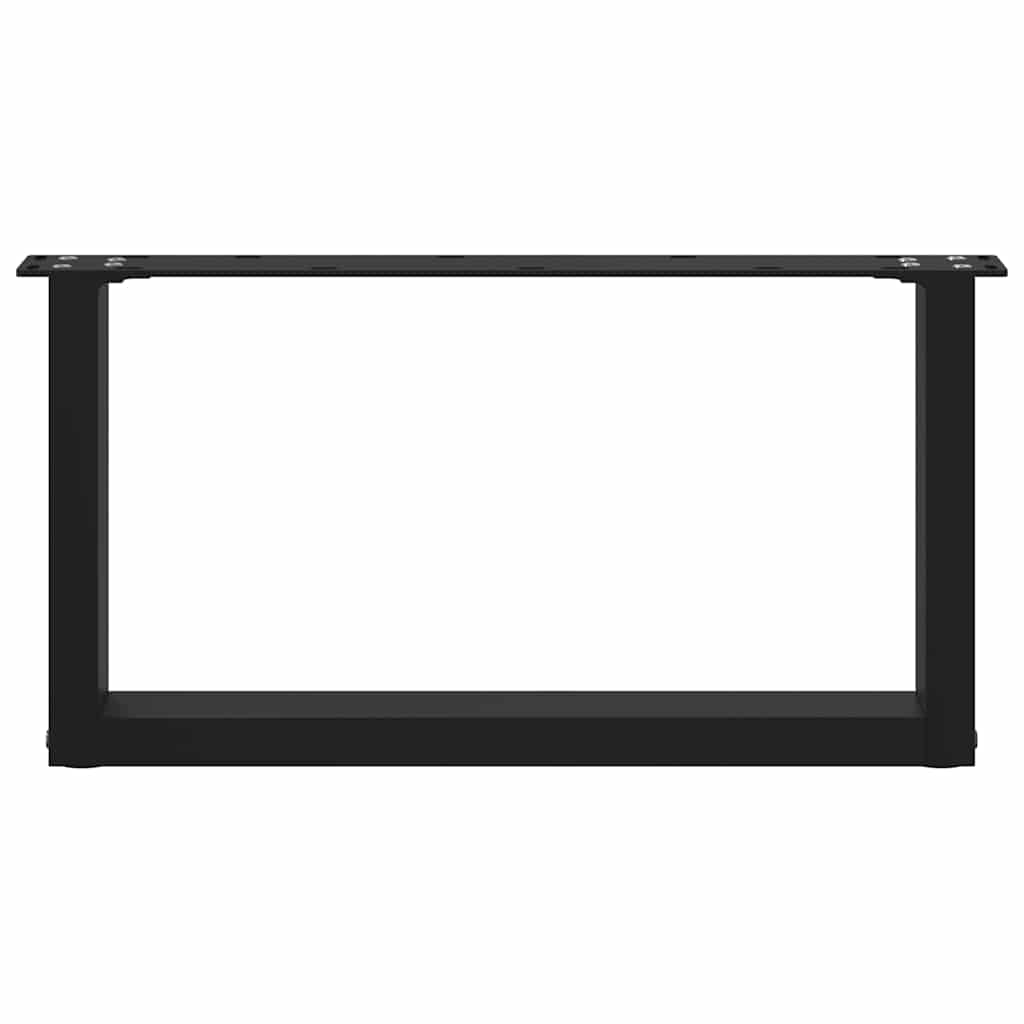 Black Steel U-Shaped Coffee Table Legs, 2 Pcs, 70x30-31cm