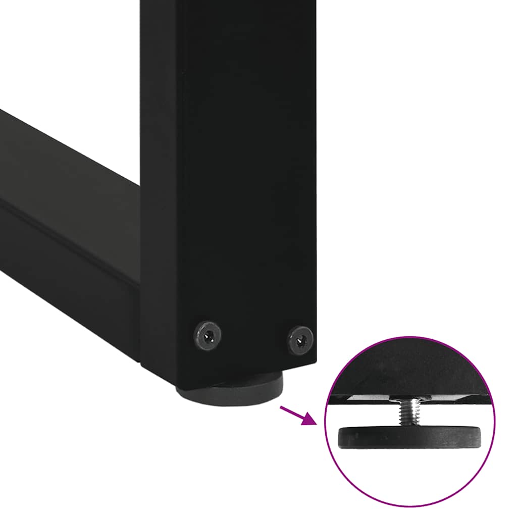 Black Steel U-Shaped Coffee Table Legs, 2 Pcs, 70x30-31cm