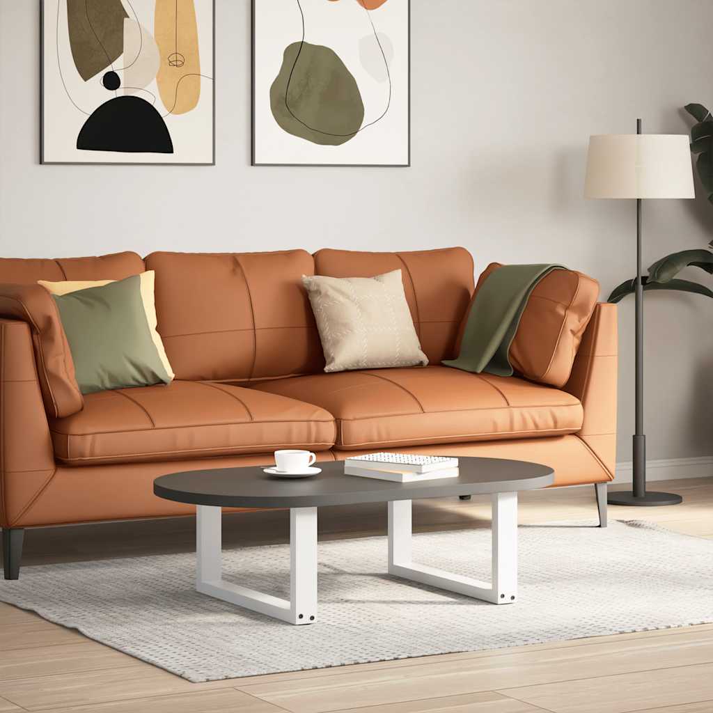 White Steel U-Shaped Coffee Table Legs, 2 pcs, 70x30-31 cm