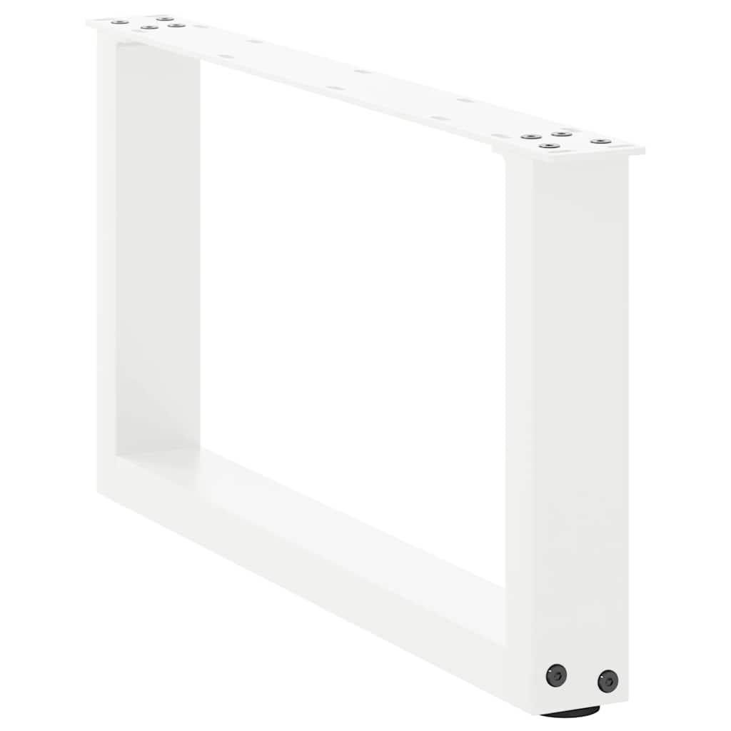White Steel U-Shaped Coffee Table Legs, 2 pcs, 70x30-31 cm