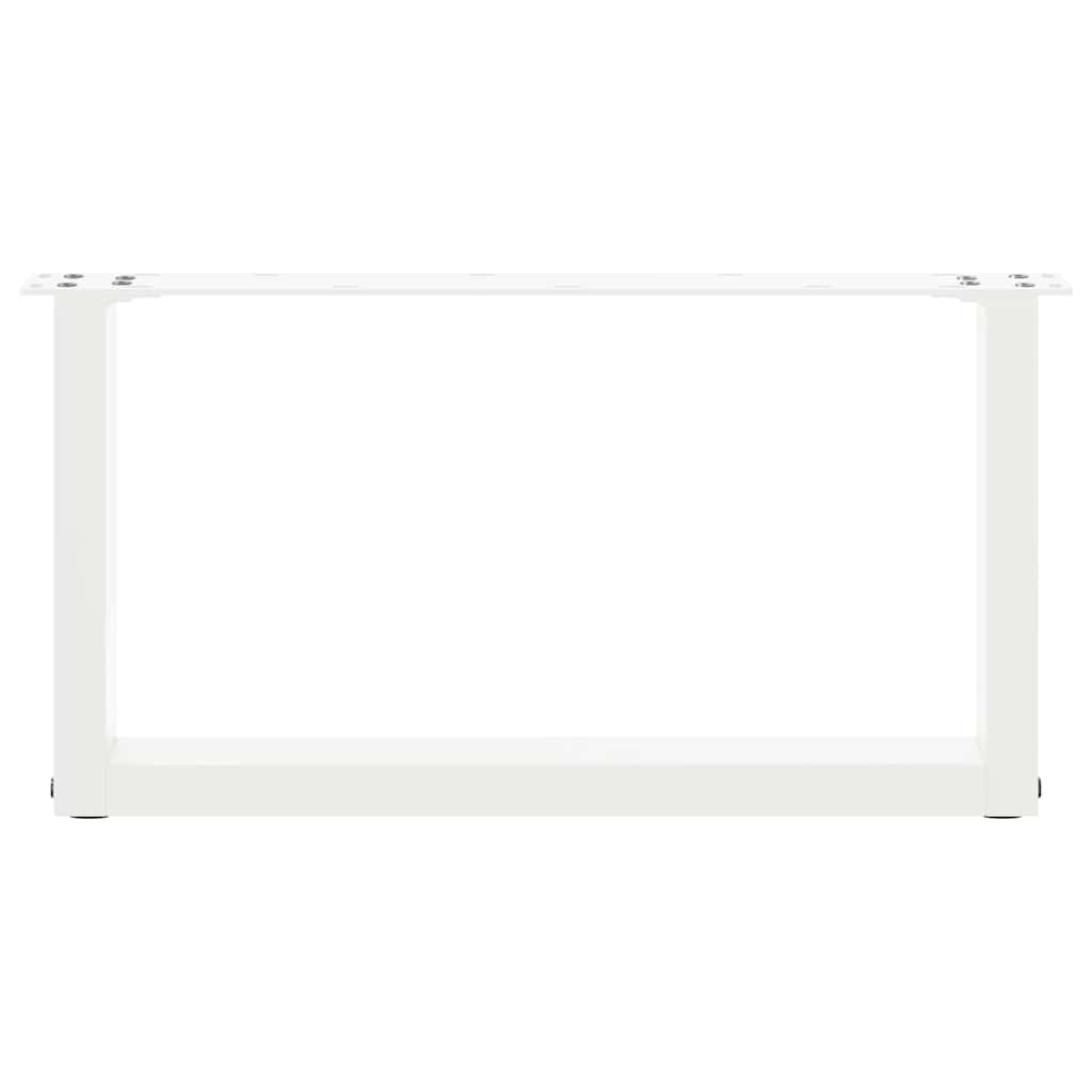 White Steel U-Shaped Coffee Table Legs, 2 pcs, 70x30-31 cm
