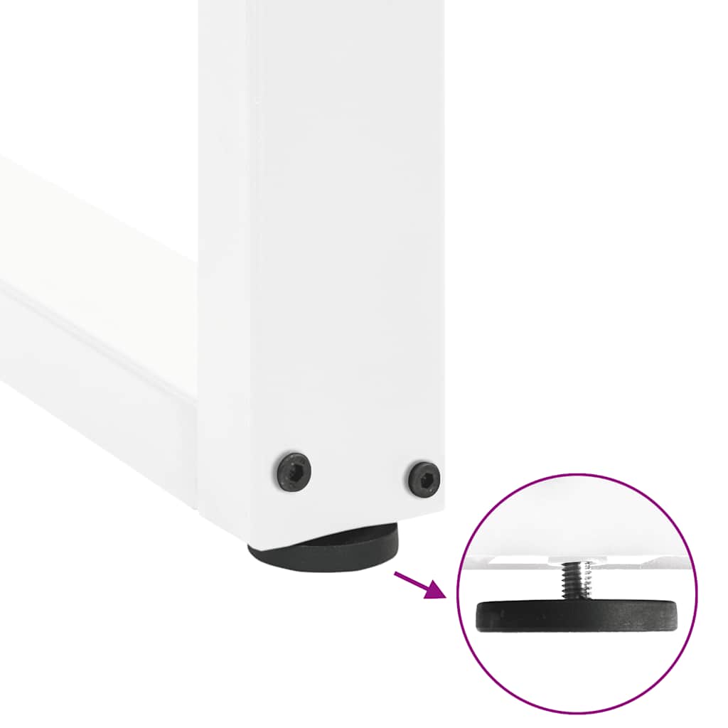White Steel U-Shaped Coffee Table Legs, 2 pcs, 70x30-31 cm