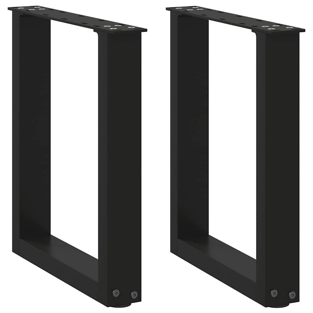 Black Steel U-Shaped Coffee Table Legs, 2pcs, 28x42-43cm