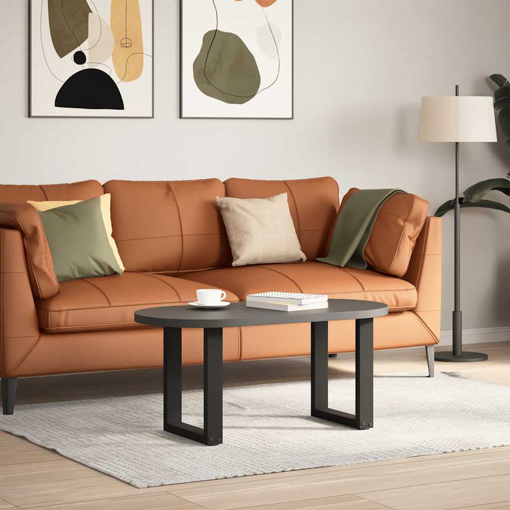 Black Steel U-Shaped Coffee Table Legs, 2pcs, 28x42-43cm