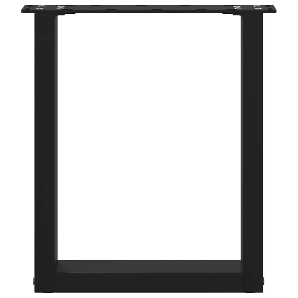 Black Steel U-Shaped Coffee Table Legs, 2pcs, 28x42-43cm