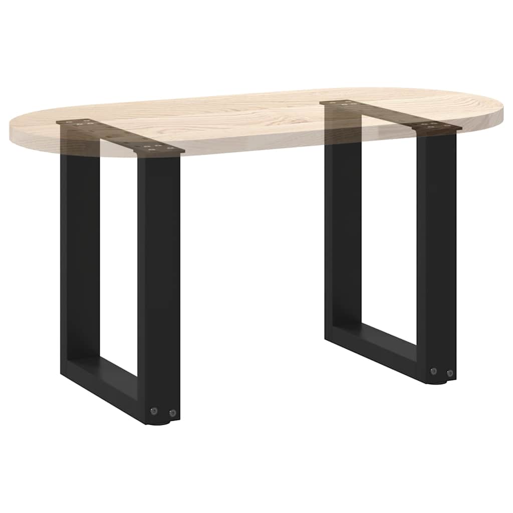 Black Steel U-Shaped Coffee Table Legs, 2pcs, 28x42-43cm